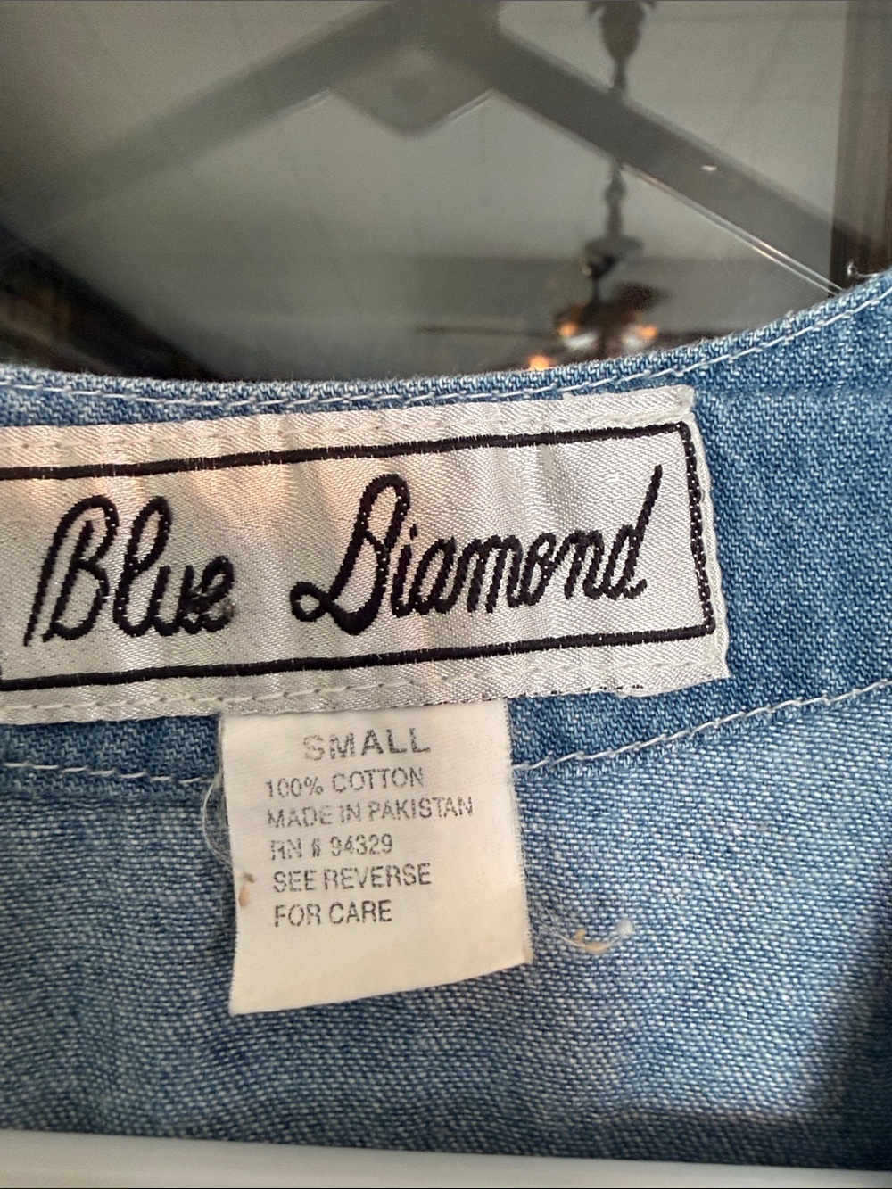 Vintage Blue Diamond Hand Painted Nautical Denim Vest Lighthouse Whale Small - Picture 2 of 6